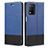 Custodia Portafoglio In Pelle Cover con Supporto SY2 per Realme Q3 5G Blu