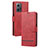 Custodia Portafoglio In Pelle Cover con Supporto SY3 per Xiaomi Redmi Note 12 4G Rosso