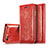 Custodia Portafoglio In Pelle Cover con Supporto T01 per Apple iPhone 6 Rosso