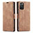 Custodia Portafoglio In Pelle Cover con Supporto T01 per Samsung Galaxy Note 20 5G Marrone Chiaro