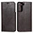 Custodia Portafoglio In Pelle Cover con Supporto T01D per Samsung Galaxy S22 Plus 5G Marrone