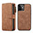 Custodia Portafoglio In Pelle Cover con Supporto T02 per Apple iPhone 12 Marrone