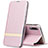 Custodia Portafoglio In Pelle Cover con Supporto T02 per Huawei P30 Oro Rosa