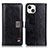 Custodia Portafoglio In Pelle Cover con Supporto T03 per Apple iPhone 14 Plus Nero