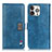 Custodia Portafoglio In Pelle Cover con Supporto T03 per Apple iPhone 14 Pro Blu