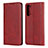 Custodia Portafoglio In Pelle Cover con Supporto T03 per Oppo F15 Rosso