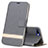 Custodia Portafoglio In Pelle Cover con Supporto T03 per Oppo K1 Grigio