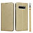 Custodia Portafoglio In Pelle Cover con Supporto T03 per Samsung Galaxy S10 5G Oro