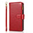 Custodia Portafoglio In Pelle Cover con Supporto T04 per Apple iPhone 12 Pro Rosso