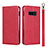 Custodia Portafoglio In Pelle Cover con Supporto T04 per Samsung Galaxy S10e Rosso