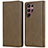 Custodia Portafoglio In Pelle Cover con Supporto T04D per Samsung Galaxy S21 Ultra 5G Khaki