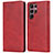 Custodia Portafoglio In Pelle Cover con Supporto T04D per Samsung Galaxy S22 Ultra 5G Rosso