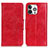 Custodia Portafoglio In Pelle Cover con Supporto T05 per Apple iPhone 14 Pro Max Rosso