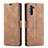 Custodia Portafoglio In Pelle Cover con Supporto T05 per Samsung Galaxy Note 10 Arancione