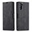 Custodia Portafoglio In Pelle Cover con Supporto T05 per Samsung Galaxy Note 10 Nero