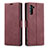 Custodia Portafoglio In Pelle Cover con Supporto T05 per Samsung Galaxy Note 10 Rosso Rosa