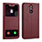 Custodia Portafoglio In Pelle Cover con Supporto T06 per Huawei Mate 20 Lite Rosso