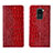 Custodia Portafoglio In Pelle Cover con Supporto T06 per Xiaomi Redmi Note 9 Rosso