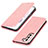 Custodia Portafoglio In Pelle Cover con Supporto T06D per Samsung Galaxy S21 5G Rosa