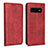 Custodia Portafoglio In Pelle Cover con Supporto T07 per Samsung Galaxy S10 Rosso