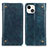 Custodia Portafoglio In Pelle Cover con Supporto T08 per Apple iPhone 13 Blu