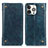 Custodia Portafoglio In Pelle Cover con Supporto T08 per Apple iPhone 15 Pro Max Blu