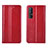 Custodia Portafoglio In Pelle Cover con Supporto T08 per Oppo Reno3 Pro Rosso