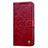 Custodia Portafoglio In Pelle Cover con Supporto T08 per Xiaomi Redmi Note 9 Rosso