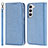 Custodia Portafoglio In Pelle Cover con Supporto T08D per Samsung Galaxy S23 Plus 5G Blu