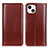 Custodia Portafoglio In Pelle Cover con Supporto T09 per Apple iPhone 14 Marrone