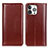 Custodia Portafoglio In Pelle Cover con Supporto T09 per Apple iPhone 14 Pro Marrone