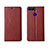 Custodia Portafoglio In Pelle Cover con Supporto T09 per Huawei Honor View 20 Marrone