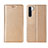 Custodia Portafoglio In Pelle Cover con Supporto T09 per Oppo Find X2 Lite Oro