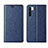 Custodia Portafoglio In Pelle Cover con Supporto T09 per Oppo Reno3 Blu