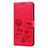 Custodia Portafoglio In Pelle Cover con Supporto T09 per Xiaomi Redmi 10X 4G Rosso