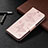 Custodia Portafoglio In Pelle Cover con Supporto T09 per Xiaomi Redmi 9i Oro Rosa