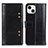 Custodia Portafoglio In Pelle Cover con Supporto T10 per Apple iPhone 15 Nero