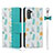 Custodia Portafoglio In Pelle Cover con Supporto T10 per Samsung Galaxy Note 10 Ciano