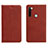 Custodia Portafoglio In Pelle Cover con Supporto T10 per Xiaomi Redmi Note 8 (2021) Rosso Rosa