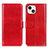 Custodia Portafoglio In Pelle Cover con Supporto T12 per Apple iPhone 13 Rosso