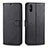 Custodia Portafoglio In Pelle Cover con Supporto T12 per Xiaomi Redmi 9i Nero