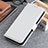 Custodia Portafoglio In Pelle Cover con Supporto T13 per Apple iPhone 15 Bianco