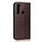 Custodia Portafoglio In Pelle Cover con Supporto T15 per Xiaomi Redmi Note 8 (2021) Marrone