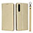 Custodia Portafoglio In Pelle Cover con Supporto T16 per Huawei P20 Pro Oro