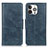 Custodia Portafoglio In Pelle Cover con Supporto T17 per Apple iPhone 14 Pro Max Blu