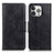 Custodia Portafoglio In Pelle Cover con Supporto T17 per Apple iPhone 14 Pro Nero