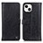 Custodia Portafoglio In Pelle Cover con Supporto T18 per Apple iPhone 13 Mini Nero