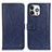 Custodia Portafoglio In Pelle Cover con Supporto T18 per Apple iPhone 14 Pro Blu