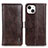 Custodia Portafoglio In Pelle Cover con Supporto T20 per Apple iPhone 13 Marrone