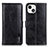 Custodia Portafoglio In Pelle Cover con Supporto T20 per Apple iPhone 13 Nero